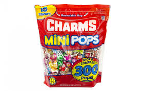 With a delicious candy shell and a bubble gum center, it�s no wonder everyone loves. Charms Mini Pops Bulk Lollipops 300 Count