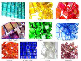 70 Small Mosaic Tiles Clear Glass Tiles