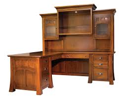 Secretary desk fitted with 3 drawers and cabinet with glass doors. Bridgeport Mission Style Corner Desk From Dutchcrafters Amish