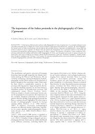 (PDF) The importance of the Italian peninsula in the phylogeography ...