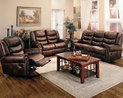 brown leather like fabric reclining