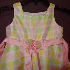 Dress Easter Polka Dots Pink Green Yellow And Similar Items