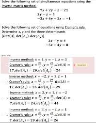 Simultaneous Equations Chegg