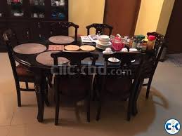 6 Seater Wooden With Glass Top Dinning