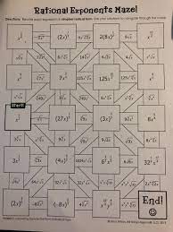Rational Exponents Maze Directions