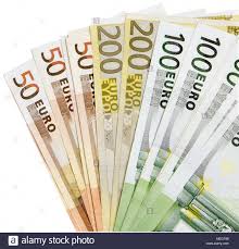 Euro Money Background Isolated On White Concept Photo Of