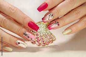 pink nail polish nail art