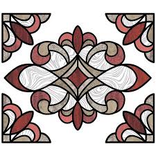 Inhome Red Westwood Stained Glass Decal