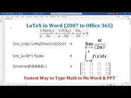 Latex Equation Feature In Word Math