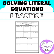 Solving Literal Equations Independent