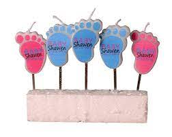 Birthdy Candle Baby Footprint Cake Topper Candle For Baby Shower  gambar png