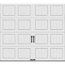 clopay 111266 gallery collection 9 ft x 7 ft 6 5 r value insulated solid white garage door