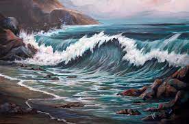 Crashing Waves Seascape Painting