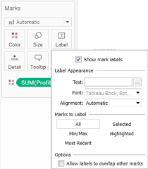 Show Hide And Format Mark Labels Tableau