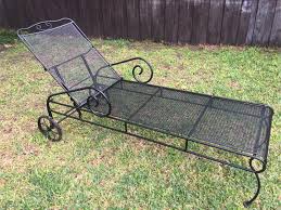 It is missing the wheels (there should be 2 on back section). Wrought Iron Patio Chaise Lounge Chair For Sale In Plano Tx 5miles Buy And Sell