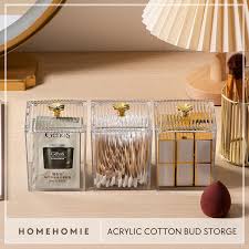 homehomie acrylic cotton swab holder