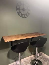 Wall Mounted Breakfast Bar Rustic Solid