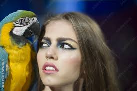 yellow macaw y with makeup