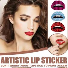 lip gloss lips temporary stickers 3d