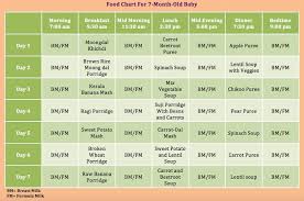7 Month Old Feeding Schedule With Free Sample Food Chart