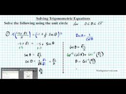 Solving Trigonometric Equations Unit