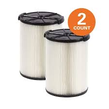 Ridgid 1 Layer Standard Pleated Paper Filter For Most 5 Gallon And Larger Wet Dry Vacuums 2 Pack