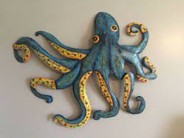Octopus Wall Art Metal Sculpture 32 X