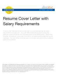 Sample Resume With Salary Requirements   Resume Template Example