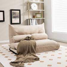 Costway Adjustable Floor Sofa Bed With 2 Lumbar Pillows