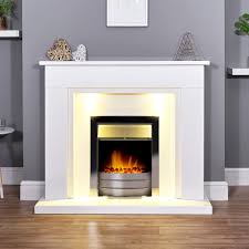 Bellano White Marble Electric Fire Suite