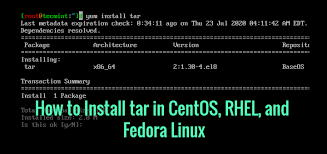 how to install tar in centos rhel and