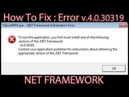 fix net framework v 4 0 30319 error