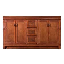 Most of the bathroom vanities come with a top already attached to the cabinet. Home Decorators Collection Naples 60 In W Bath Vanity Cabinet Only In Warm Cinnamon For Double Bowl