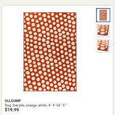 ikea orange polka dot rug furniture