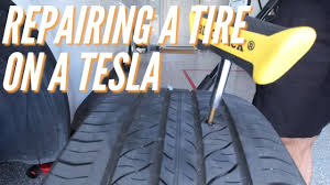 repairing a tire on a tesla you