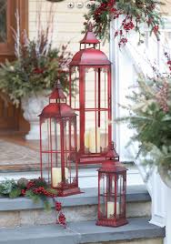 set of 3 extra tall red candle lanterns