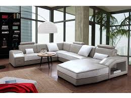 White Leather Sectional Sofa Ottoman