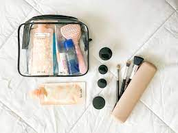 pack makeup for travel on a plane