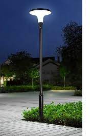 Iron Round Garden Light Pole