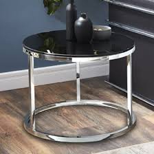 Black Glass Coffee Tables With Chrome