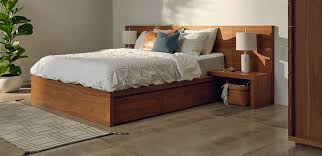 Modern Beds Wood Fabric And