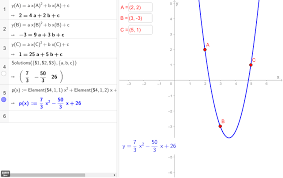 Parabola Through 3 Points Geogebra