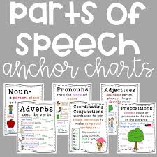 Parts Of Speech Anchor Charts 14 Concepts Reading