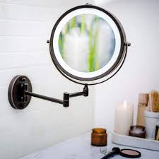 lighted magnifying wall makeup mirror