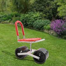 Garden Cart Rolling Work Seat Swivel