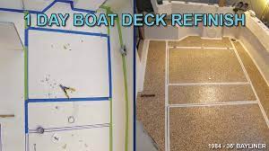 fiberglass boat deck refinishing with