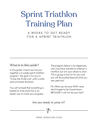 sprint triathlon plan jen rulon