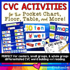 Cvc Activities For The Pocket Chart Table Floor Build Read Write Match