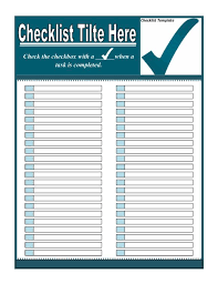 A project requirement checklist can help the project head collaborate further with the needs of the project development team. 30 Free Checklist Templates Word Excel Printabletemplates