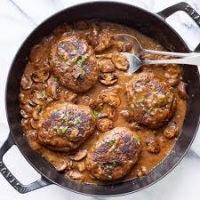 The sauce is great.i browned the steaks in a fry pan and then cooked them in the oven with the sauce poured over them for 30 min. Salisbury Steak Recipe With Mushroom Gravy Saving Room For Dessert